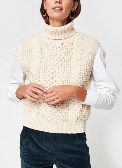      SELECTED FEMME SLFBIRTHA SL KNIT  VEST  ROLLNECK B  BEIGE   