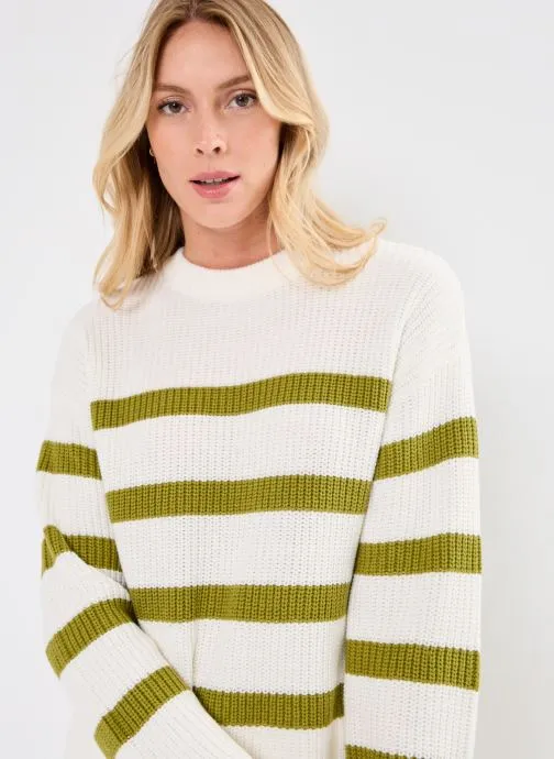      SELECTED FEMME SLFBLOOMIE LS KNIT ONECK NOOS  WIT   