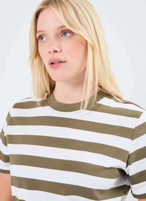      SELECTED FEMME SLFESSENTIAL SS STRIPED BOXY TEE NOOS  GROEN   