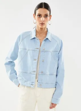      Selected Femme Slfhazel Ls Light Ice Blue Denim Jacket - Blauw   