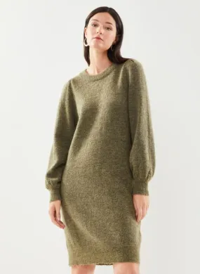      Selected Femme Slfmola Mia Ls Knit Dress - Groen   