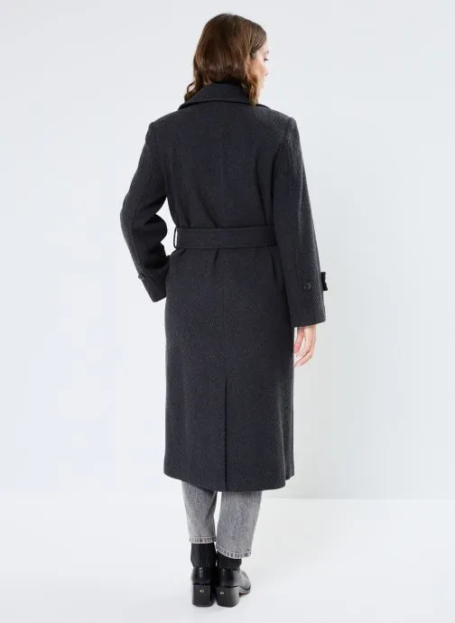      SELECTED FEMME SLFUNA WOOL TRENCH COAT  GRIJS   