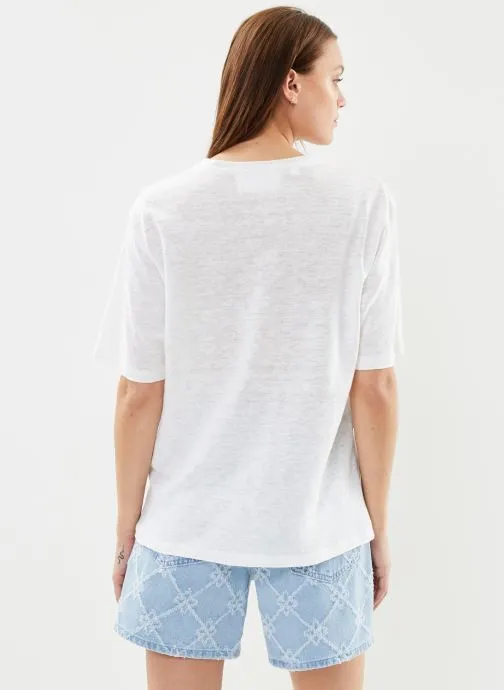      SELECTED FEMME SLFVILJA LINEN SS TEE  WIT   