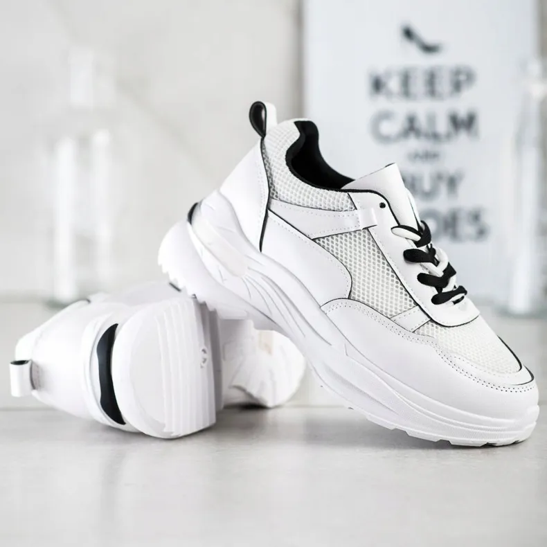 SHELOVET Comfortabele witte sneakers