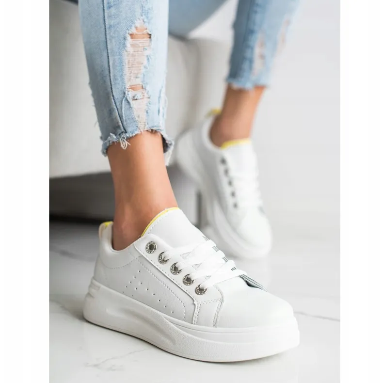 SHELOVET Modieuze sneakers op het platform wit