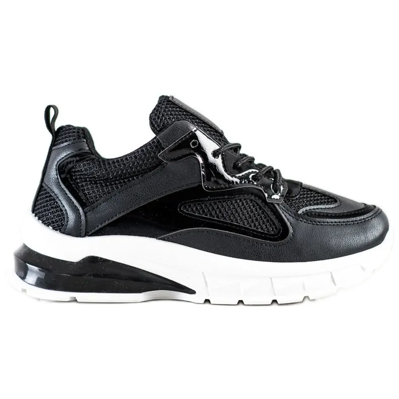 SHELOVET Zwarte sneakers op het platform