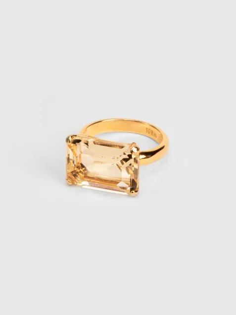 Wouters en Hendrix Gold plated ring with citrine stone