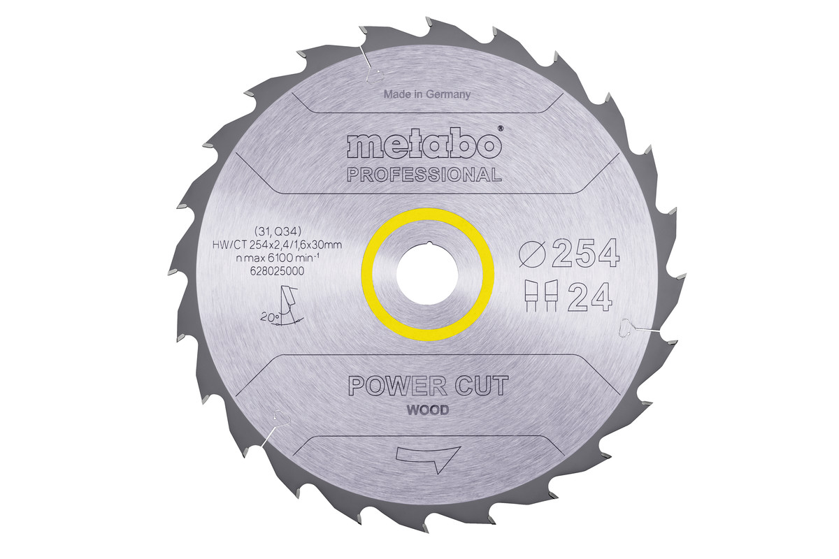 ZAAGBLAD "POWER CUT WOOD  PROFESSIONAL", 254X30, Z24 WZ 20° (628025000)