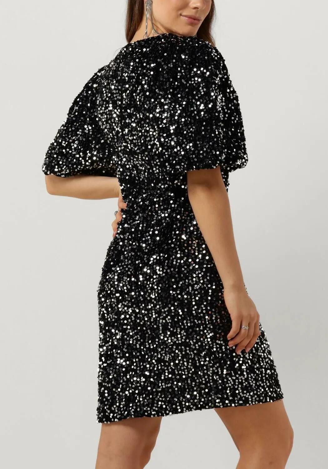 zwarte co'couture mini jurk serenacc sequin dress
