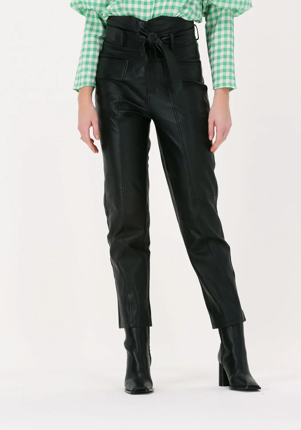 zwarte co'couture pantalon phoebe zora leather pant
